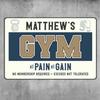 CUSTOM Personalized Gym Metal Sign | "No Pain No Gain" Wall Plaque for Home Fitness Decor