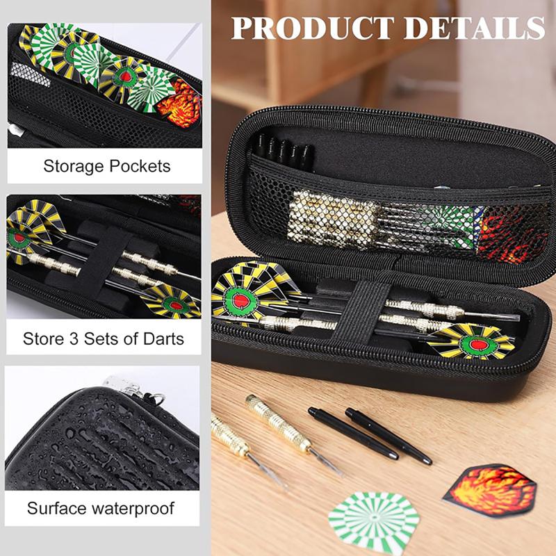 Dart Storage Box With Zipper Eva Hard Shell Storage Box 3-Grid Dart Protection Bag Dart Maintenance Accessories Case