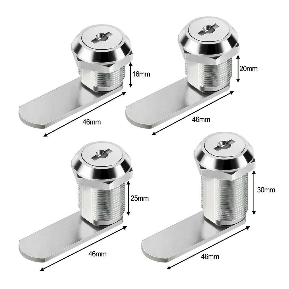 Cam Lock Drawer Cabinet Lock 16-30mm Mail Box Circular Lock Furniture Door Drawer Locker 2 Key Filing Cabinet Security Hardware
