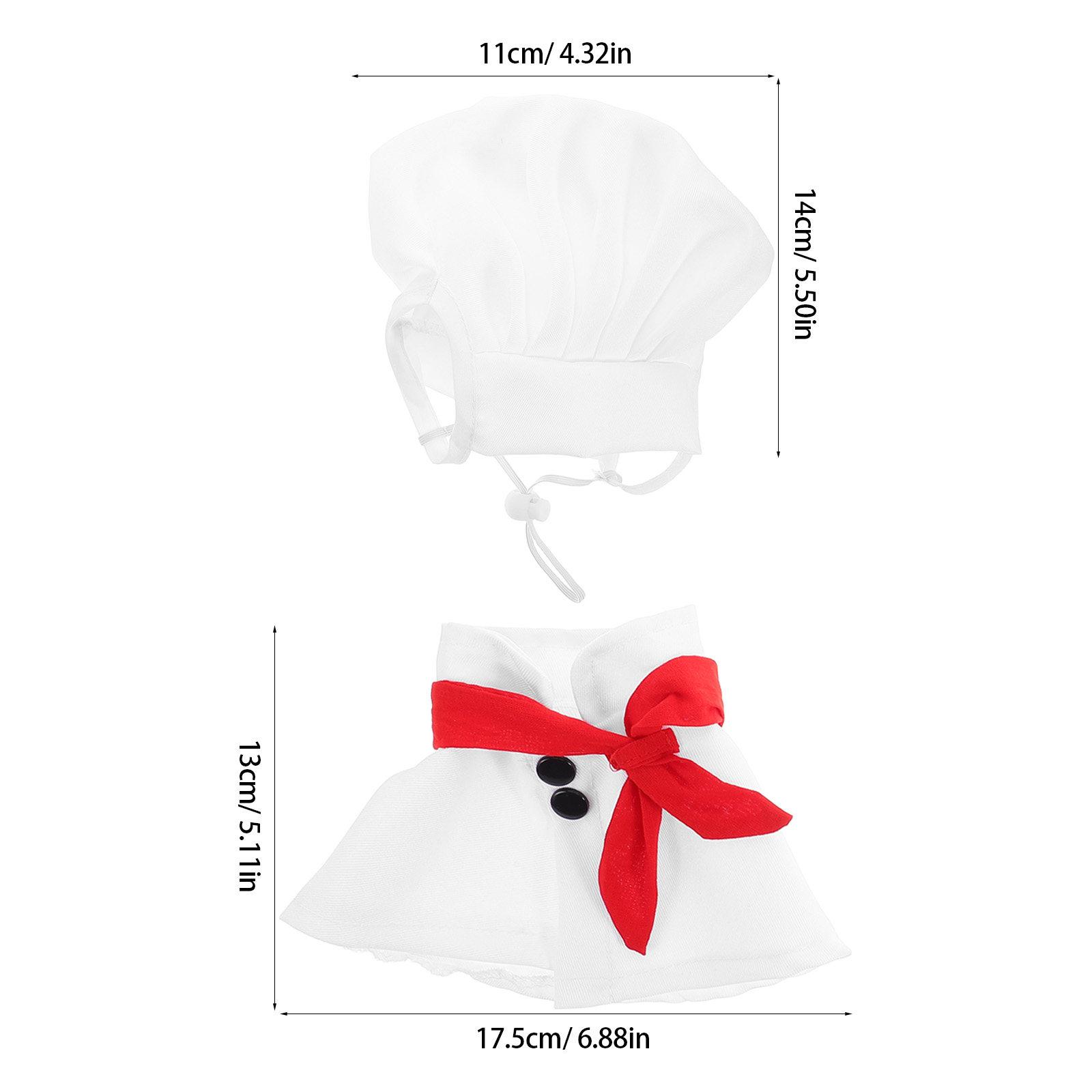 1Set Funny Costume Dog Puppy Baker Clothes Comfortable Restaurant Uniform Chef Hat for Parties Holidays Fun Photos 14X11X11CM
