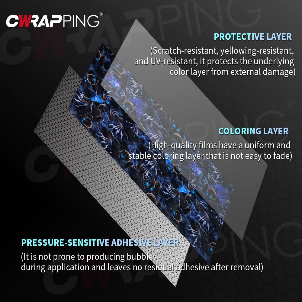 Car Stickers Blue Skull Sticker Car Sticker Vinyl Graffiti Wrap Air Release Decal for Computer Scooter Car Motorcycle Protection