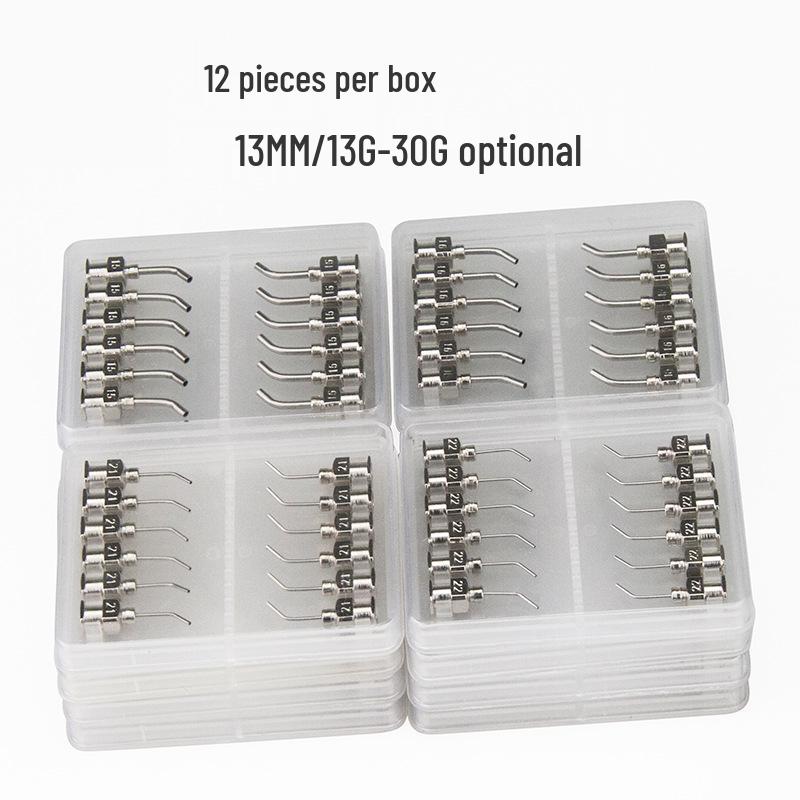 Stainless Steel Bent Tube Needle Valve 13G-30G Syringe Accessory 13mm