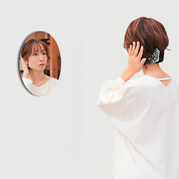 Muramatsu Kagami Store Mirror Wall Hanging Toilet Entrance Paste Mirror Oval Round Oval 27 X 39cm Wall Stickable Mirror Design Kagami Shape Oval