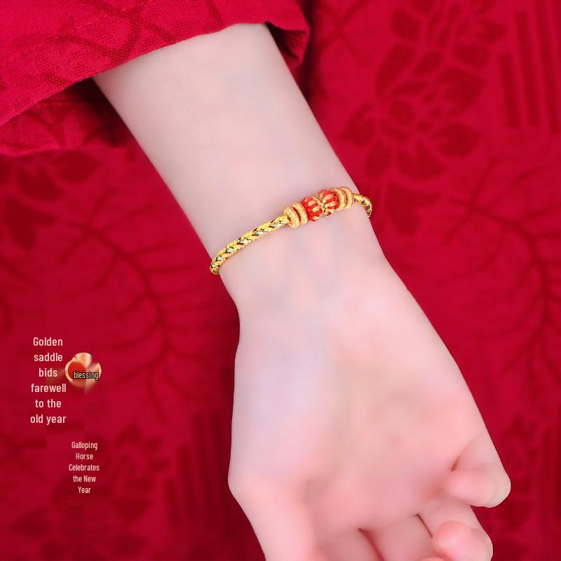 Wutai Mountain Tai Sui Red Rope Bracelet for Women - Handmade 2026 Birth Year Lantern Knot with Eight Guardian Deities