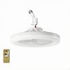 Remote Control Overhead Fan Light ThreeColor Adjustable Round Unified 30W Crystal