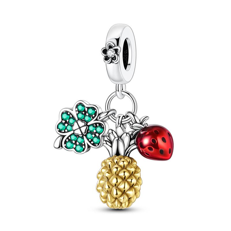 100% Copper Pineapple Cherry Avocado Lemon Charms Beads Pendants Fit 3Mm Bracelets Diy Fine Jewelry Making