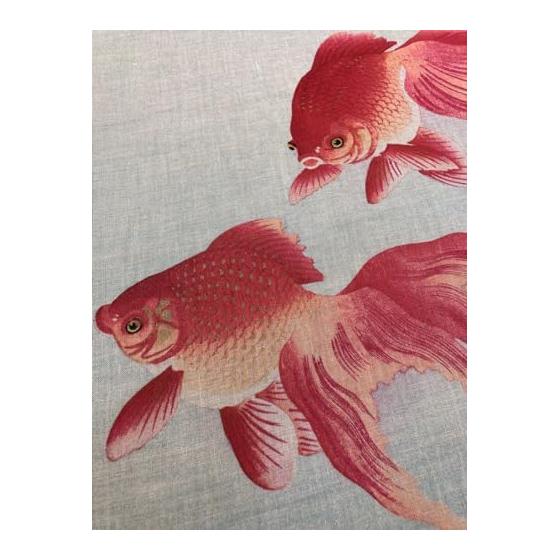 Ukiyo-e Tenugui Towel by Ohara Koson - Goldfish, Tokka Cotton 100%, Japan