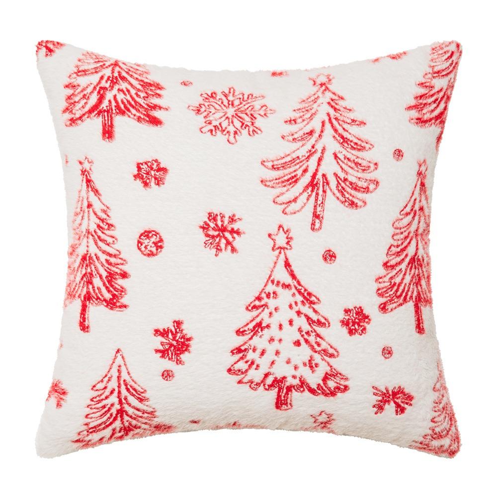 Christmas Tree Christmas Chenille Pillowcase INS Style Cushion Cover Throw Pillowcover  Sofa/Bed