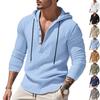 Men's Spring and Autumn Long-sleeved Linen Shirt Hooded Bottoming Shirt Casual T-shirt Sweater Men