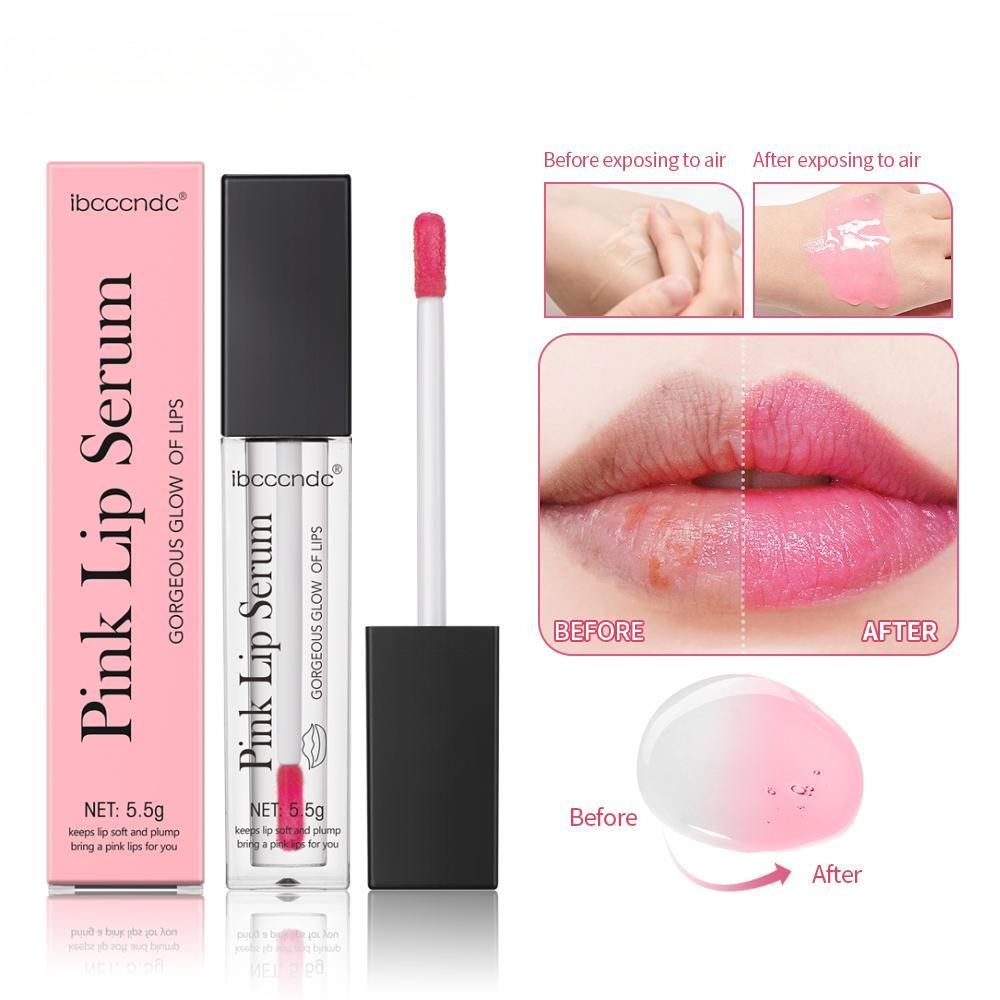 Natürliches Rosa Serum Lippen Rosa Frisch Entfernen Dunkle Lippen Gel Aufhellende Essenz Creme Balsam Reparieren Feine Linien Aufhellen Lippenpeeling