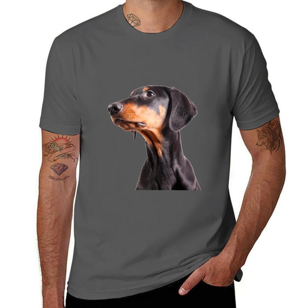 doberman pinscher TShirt Gym Wear Breathable Short Sleeve Tee