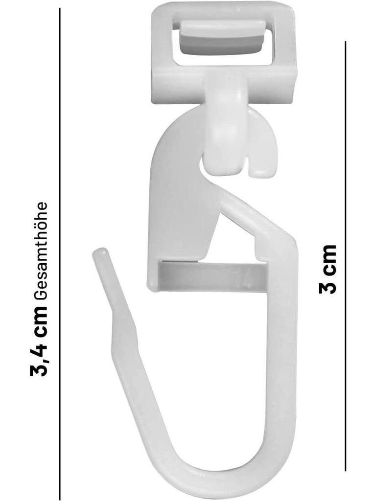 Little Wings 34mm Silent PVC Curtain Track Roller Hook with Ball Bearings