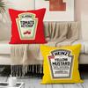 Funny K-Ketchup Label Pillow Case Linen Pillow Covers Cover For Couch Living Room Bench Patio Floor Linen Home Decor