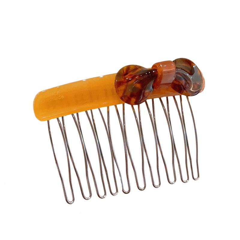 Korean Style Elegant Acetate Hair Comb with Bow Knot