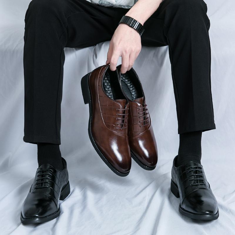 Men Dress Shoes Men's Leather Breathable Formal Business Derby Shoes Man Casual Shoes