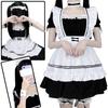 RONGUI Maid Costume Cosplay Gothic Maid Plus Size Apron, White, Frilled, Housekeeper, Lolita, Cross-Dressing, Lolita, Costume, (S)