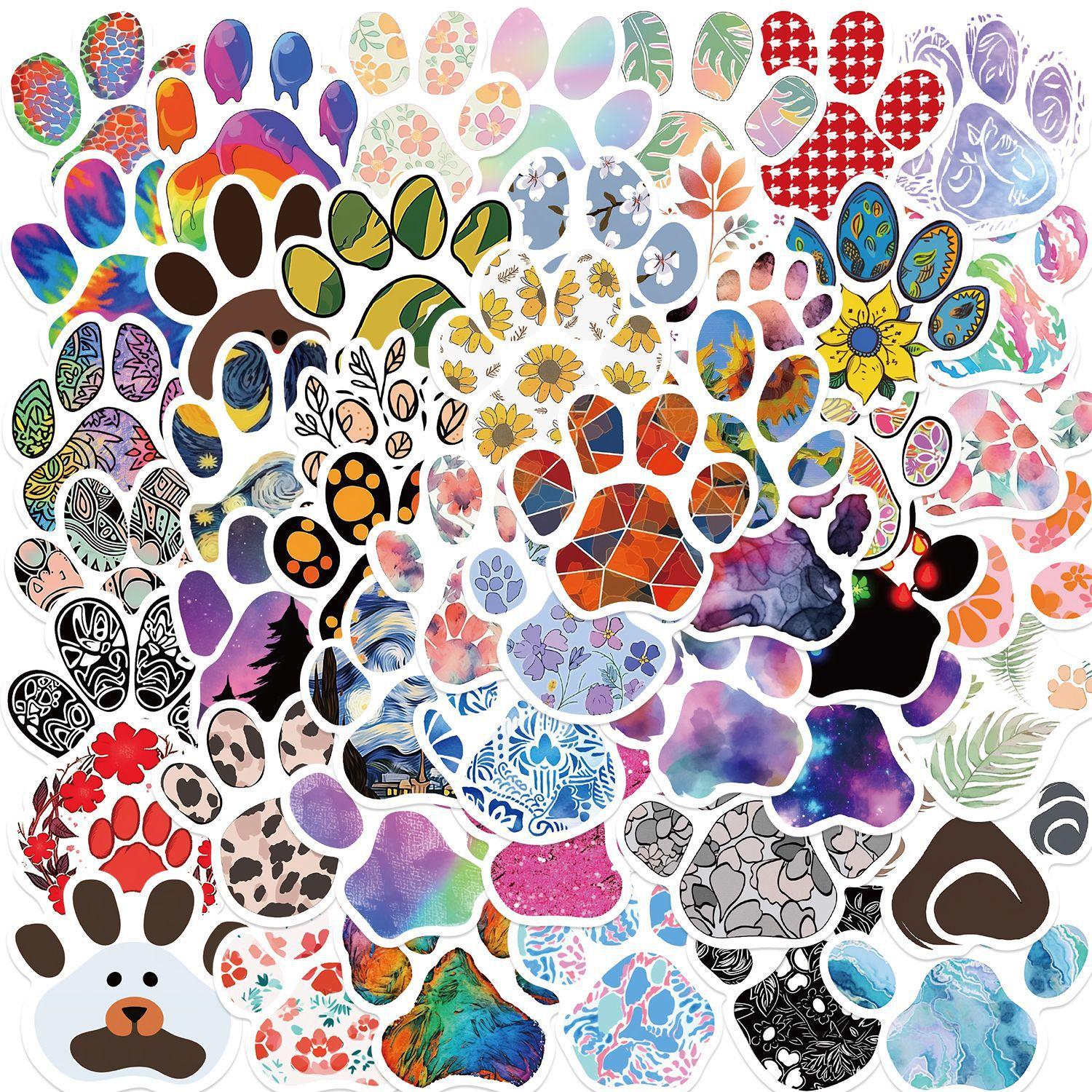 

50 Cartoon Flower Claw Prints Graffiti Stickers Guitar Notebook Suitcase DIY Waterproof Stickers