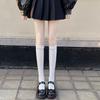 Black and White Calf Socks Pearl Solid Color Fairy Pearl Socks Loli Ins Tide Pure Cotton Jk Medium Tube Socks Spring and Autumn