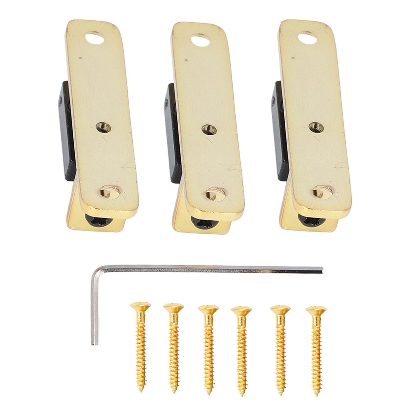 

3 шт., однороликовый мост-седло, металлический роликовый мост-седло для гитары для практики и выступлений GA1221 Balck and Gold