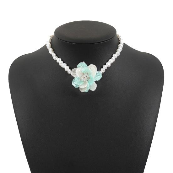 Kamelien-Perlen-Choker Retro Blume Perlenkette Elegante Kamelienkette Ohrringe für Hochzeitsparty Dating Urlaub