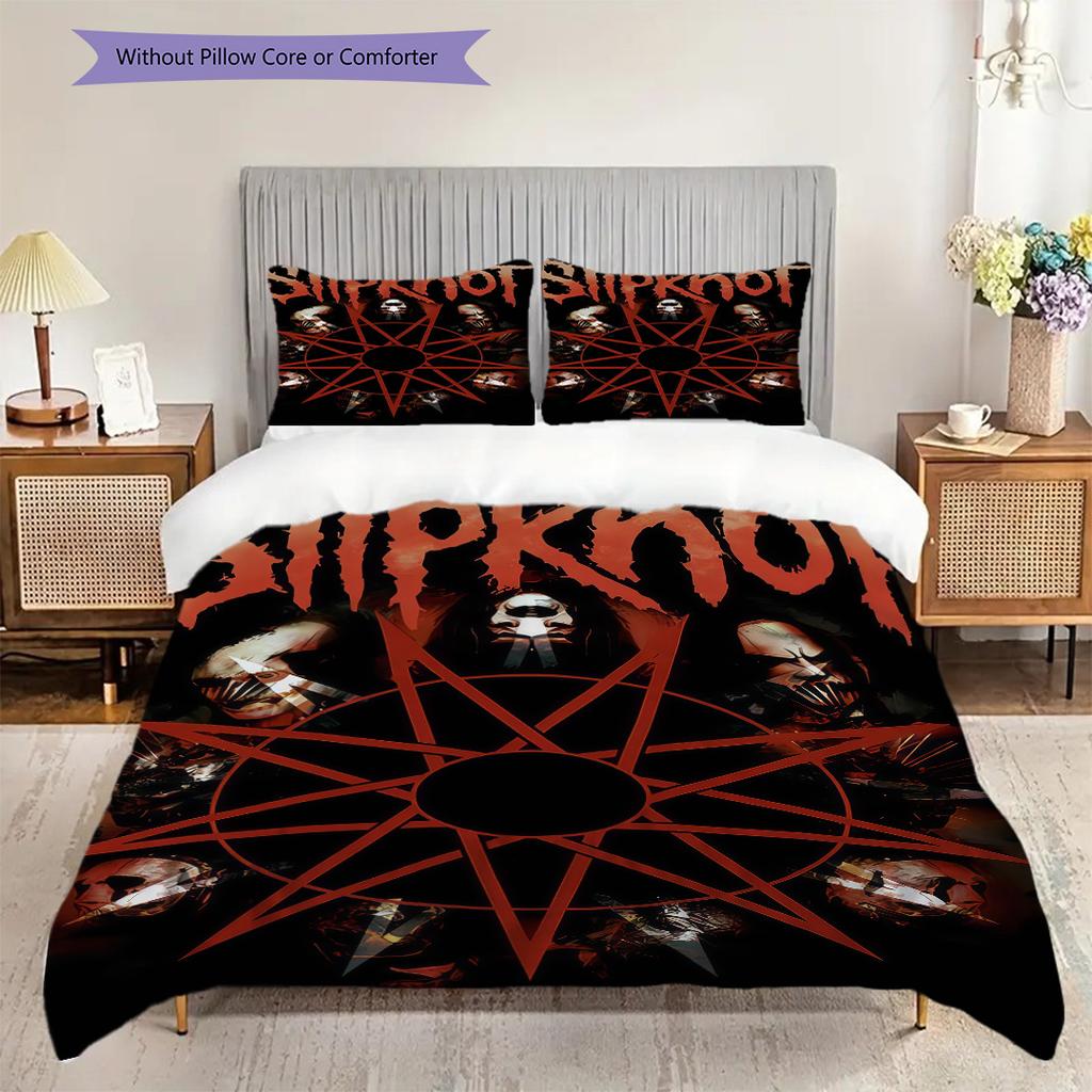 Slipknot Band Logo Comforter Set Bedding 1 Duvet Cover 2 Pillowcase Without Core Duvet Cover And Pillowcase Soft And Comfortable
