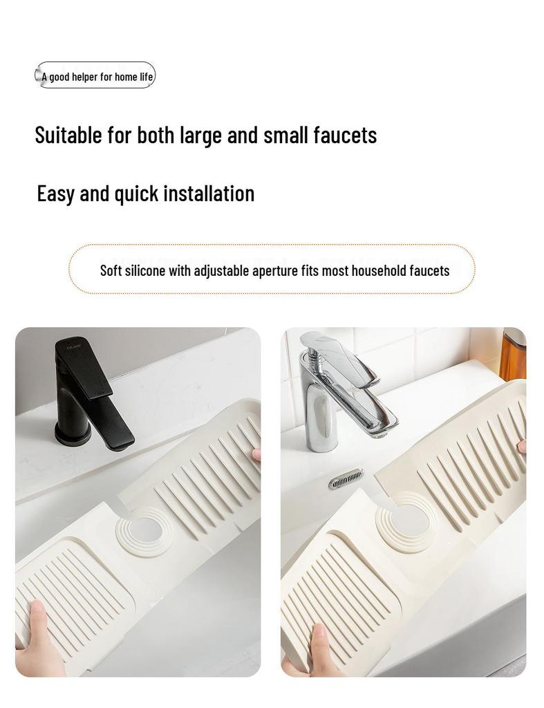 Silikon-Spritzschutzmatte für Wasserhähne - Wasserdichte, Verdickte Abtropfmatte für Küche & Bad