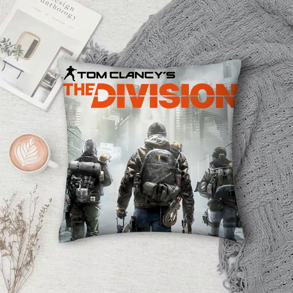 Game Tom Clancys The D-Division 2 Pillow Case Square Double-Sided Printing Short Plush Sofa Cushion Cover Bedroom Bedside Pillow
