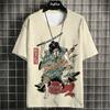 Summer Men's T-Shirt Japanese Samurai Print Casual O-Neck Short Sleeve 3d T-Shirts Street Cool Tops Oversized Male Clothing