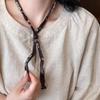Artistic Retro Fabric Necklace Scarf Neckchain Feature Multicolor Beads Adjustable Length Daily Fashion Jewelry Gift