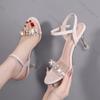 Comemore Vintage Rivet Sandals for Women's New Summer Belt Buckle High Heel Roman Sandales Femme Square Toe Sexy Sandalias Mujer