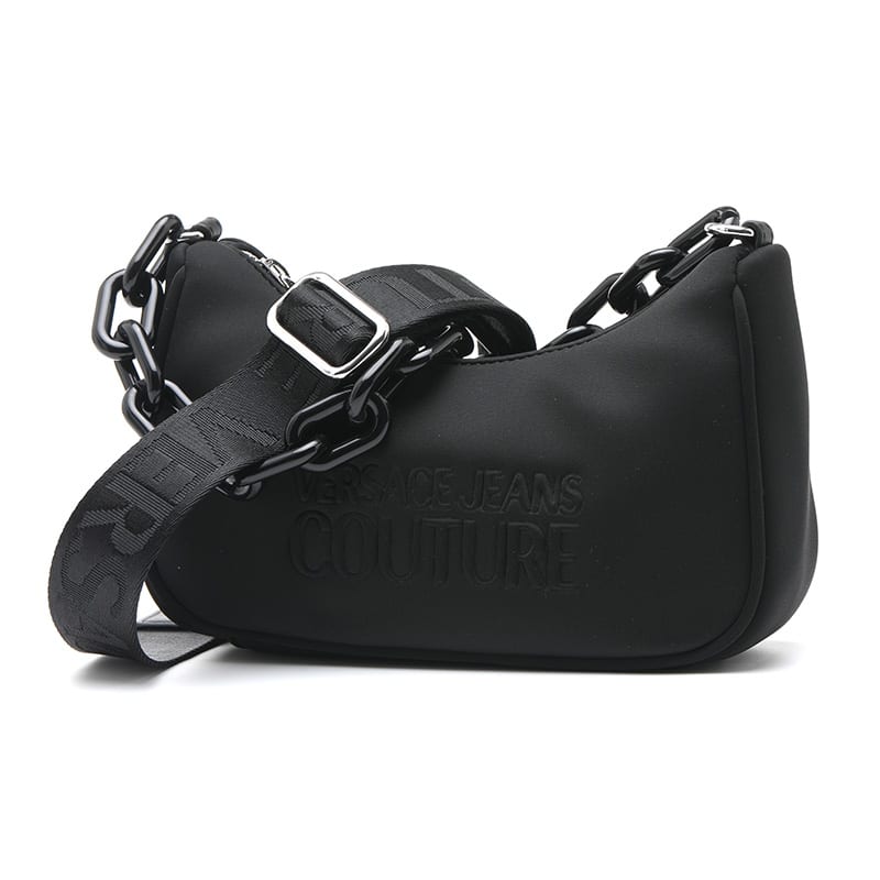 VERSACE JEANS COUTURE SS23 Nylon Fabric Shoulder Bag, Crossbody Bag, Handbag Small Women's Black 74VA4BM8-ZS583-899