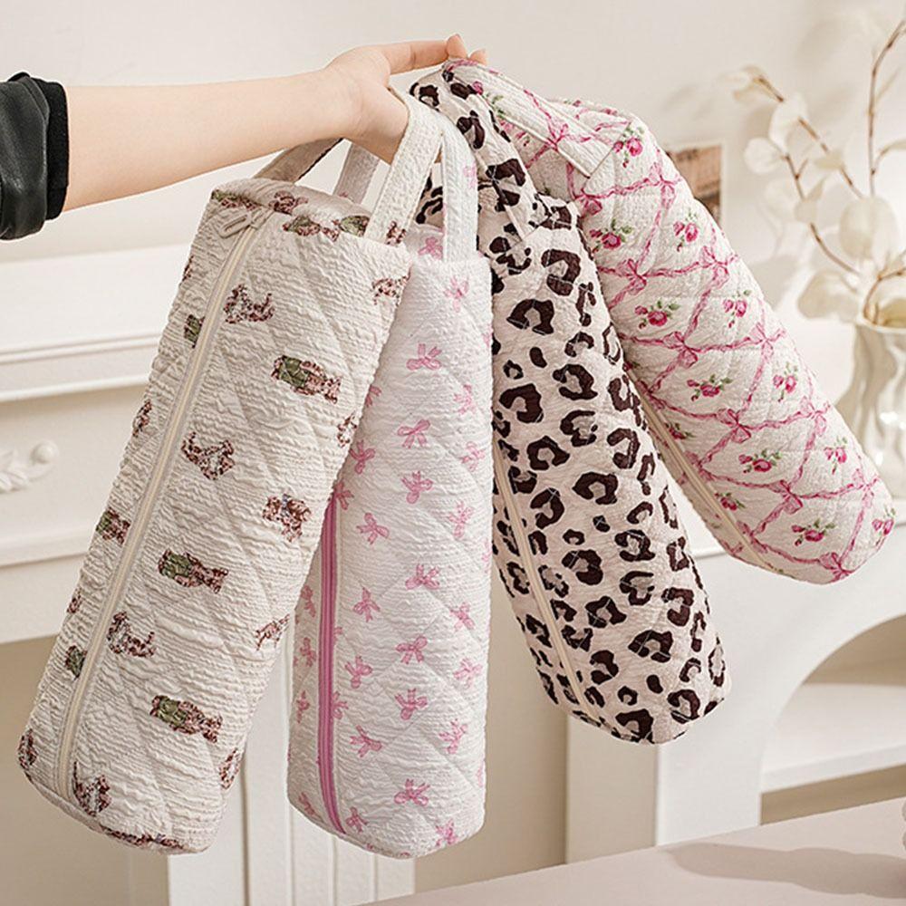 Soft Quilting Cotton Hair Dryer Storage Bag Dustproof with Handle Carrying Case Large Capacity Print Storage Bag