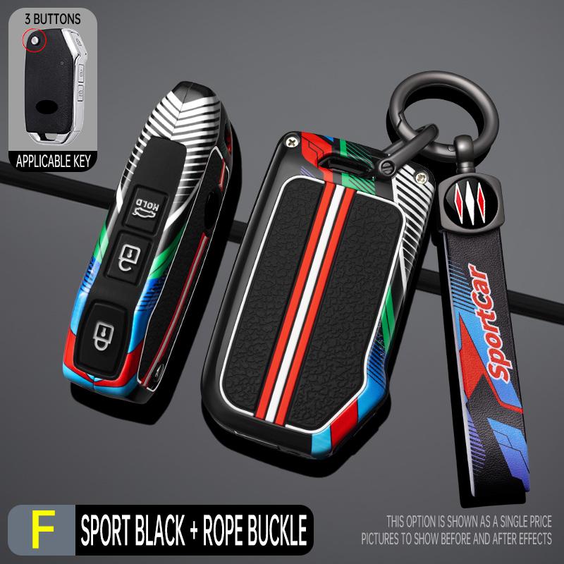 Interior Mouldings Zinc Alloy Silicone Car Key Case Cover Protection Shell For Kia Sportage Ceed Xceed Sports K5 Seltos 2019 202