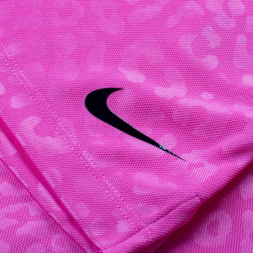 Nike Logo V-Neck Straight Cut Short Sleeve T-Shirt Women Tops Pink DO6768-684