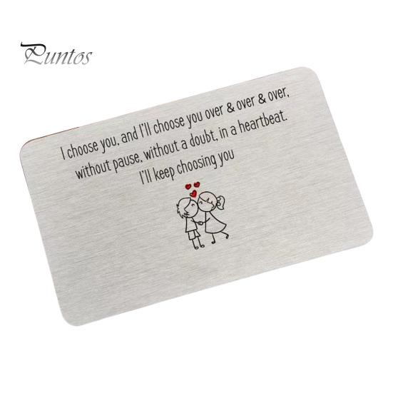 

Гравированная вставка для бумажника из нержавеющей стали с надписью «Я люблю тебя», сентиментальный сувенир на годовщину, день рождения, подарок для него, мужа, парня A