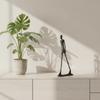 Abstract Human Figurine Minimalist Statue Matte Black with Rectangular Base