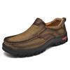 Men's Cowhide Plus Size Loafers Men's Casual Leather Shoes Outdoor Hiking Shoes