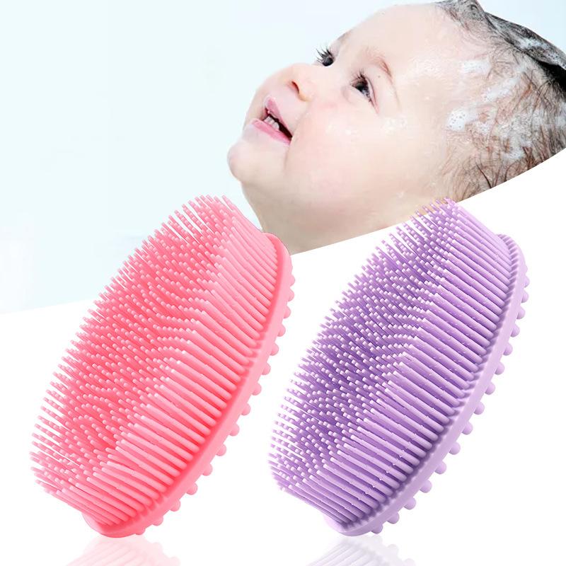 

Силиконовая щетка для душа Массажная щетка для душа Детская силиконовая щетка для мытья шампуня Противоскользящая двухсторонняя щетка Детская щетка для ванны фиолетовый