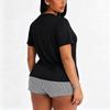 Large-size Pajama Set for Women - Stylish and Loose-fitting Short-sleeved Short Pants Two-piece Home Wear