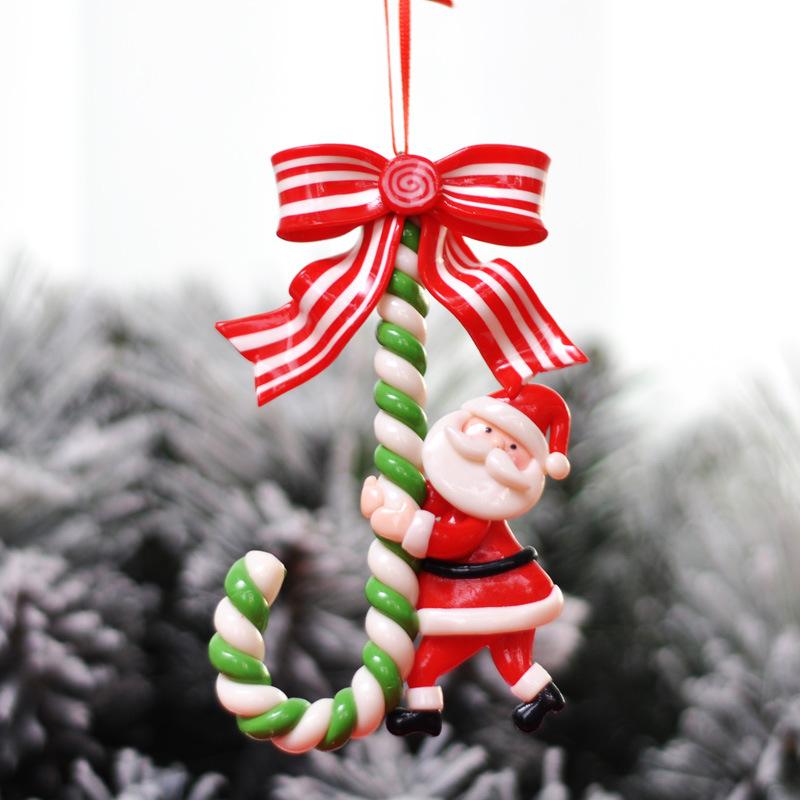 Christmas Decoration Supplies Santa Claus Snowman Candy Cane Ornaments Christmas Tree Home Hanging Decor