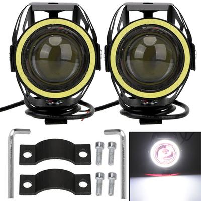 U7 Motorcycle Headlight 6000K Work Light Front Foglight for Truck SUV ATV LED Driving Lamp with Abgle Eyes Motorbike Spotlight