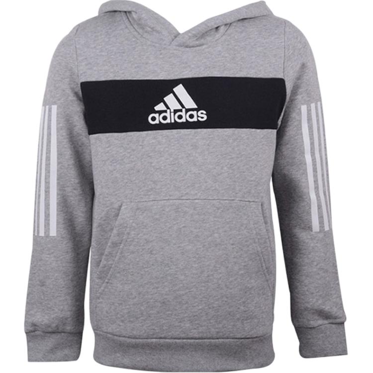 Adidas Sweatshirt Hooded Fleece Training Sweatshirt With Letter Print Gray Teenagers ED6500 164