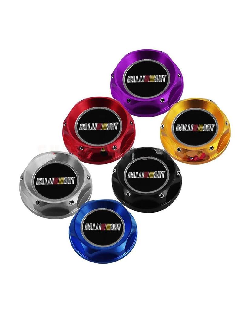 Mitsubishi Car Styling Accessories Aluminum Tank Cover Rally Art Racing Style Filler Caps and Screw Bolts (Blue)