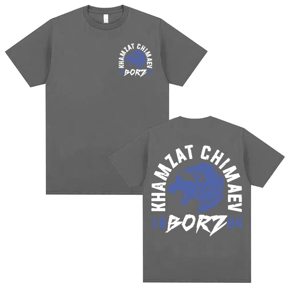 Khamzat Chimaev "borz" Logo Grafik T-Shirt Herrenbekleidung Harajuku Mode Übergroße T-Shirts Lässiges Baumwoll Kurzarm T-Shirt