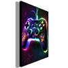 Cooles Gaming Wandbild Leinwandgemälde, Bunter Gamer Controller, Neon Pop Poster und Druck, E-Sports Raumdeko, Geschenk, Ohne Lichter