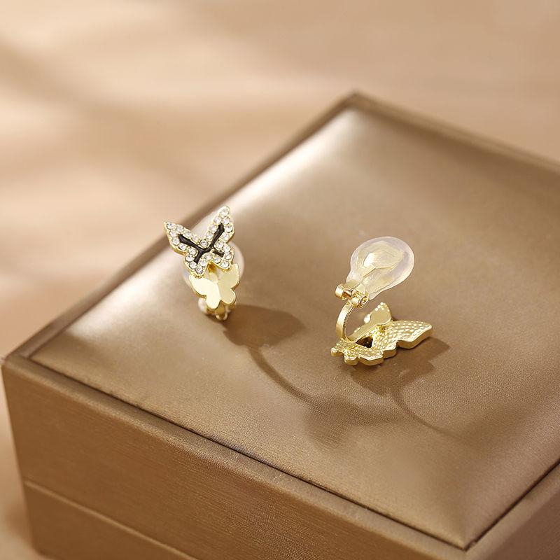 2023 yeni hiçbir piercing kulak klipsi kelebek kulak klipsi moda küpe kadın