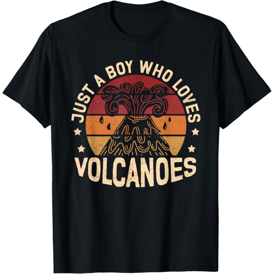 Just a Boy Who Loves Volcanoes Hawaii Volcano T-Shirt S