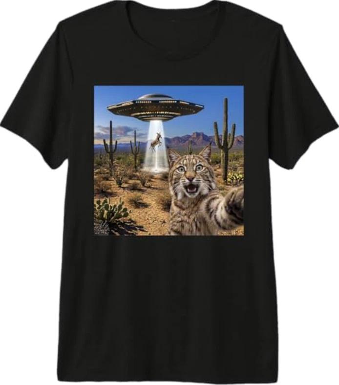 Bob Cat Selfie UFO Abduction Arizona Desert Donkey Saguaro Tri-Blend T-Shirt S