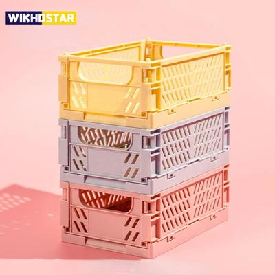 Contenitore pieghevole in plastica, contenitore pieghevole, cestino impilabile, carino, per trucco, gioielli, giocattoli, scatole per riporre gli oggetti, organizer portatile