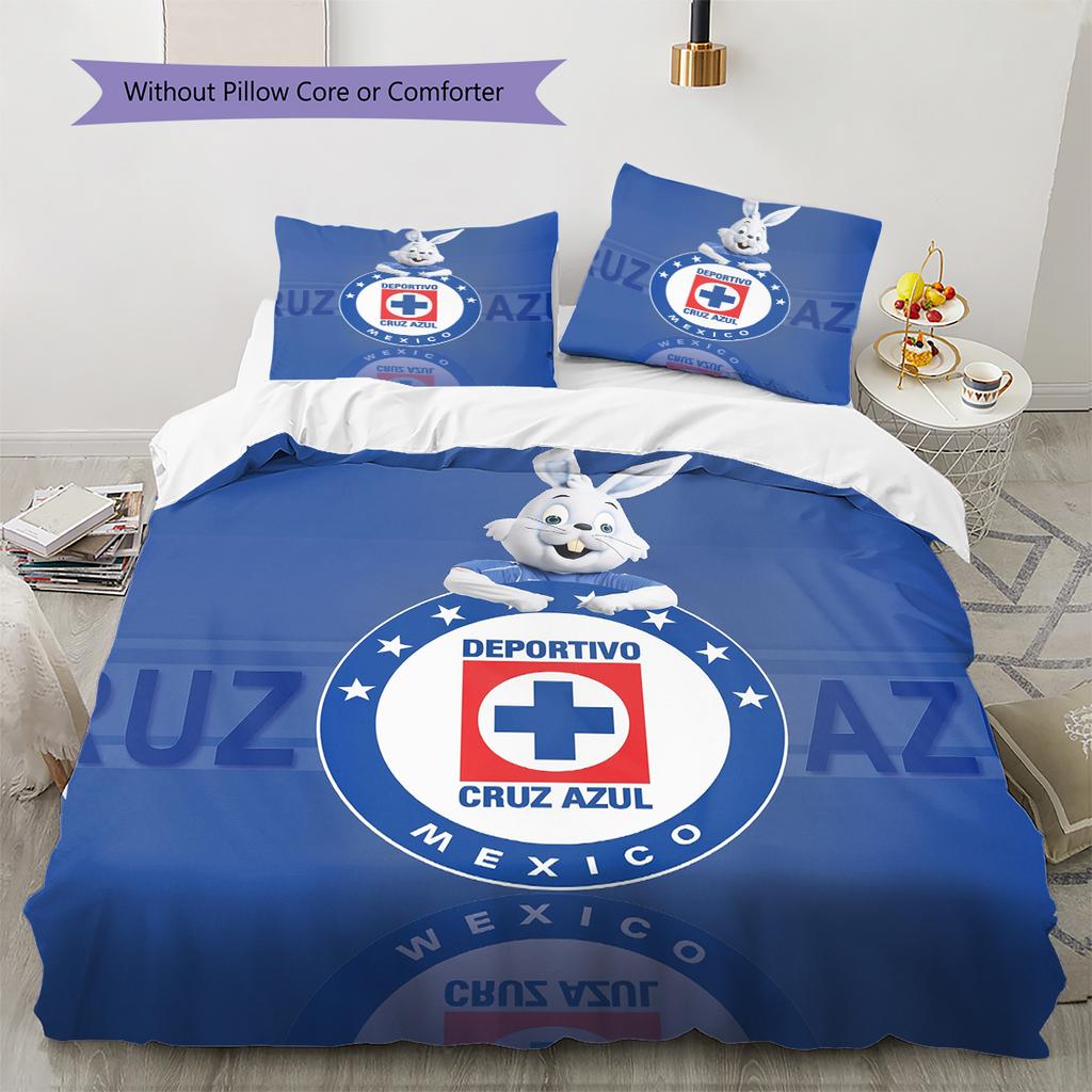 Cruz Azul Pattern Bedding Home Decoration Birthday Gift (1 * duvet cover + 2 * pillowcase, without core)